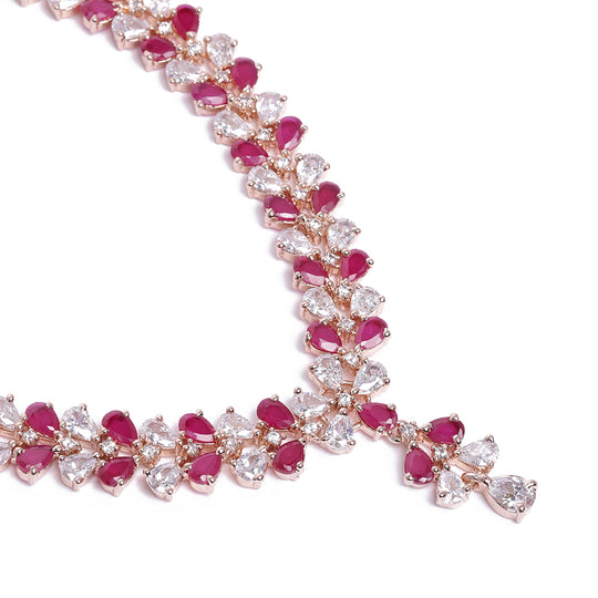 Royal Rosegold Designer Necklace with Earrings