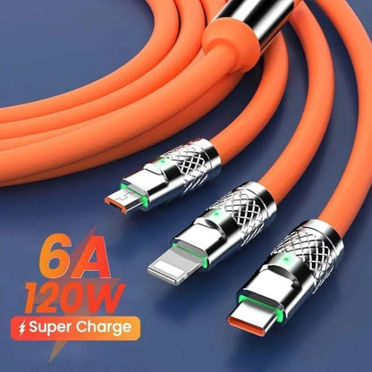 120Watt 3 in 1 Fast Charging Cable For All Smartphone