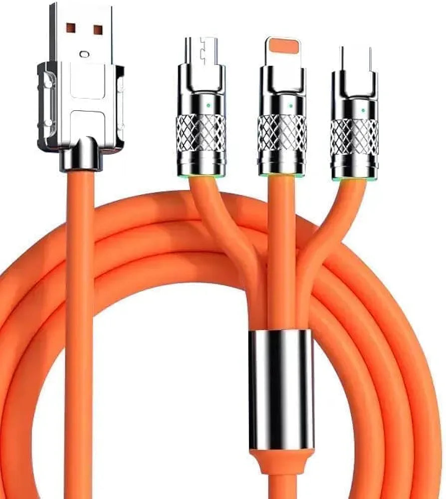 120Watt 3 in 1 Fast Charging Cable For All Smartphone