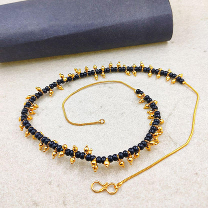 Elegant Gold Plated Beaded Pendant With Chain