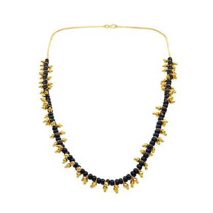 Elegant Gold Plated Beaded Pendant With Chain