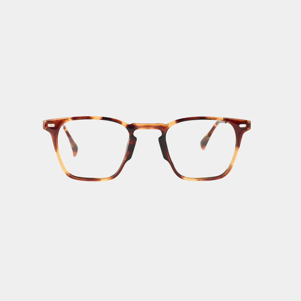 YOURSPEX Brown Tort Wayfarer Full Rim Acetate Metal Frame-Computer Spex (Zero Power)