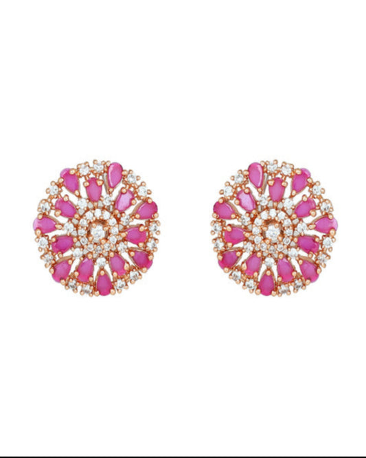 Royal Rosegold Designer Necklace with Earrings